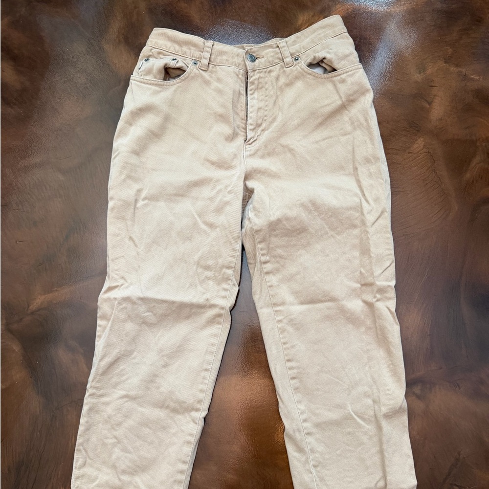 Ralph Lauren Jeans Co. Petite 8P Tan Beige Jeans Pants 93% Cotton